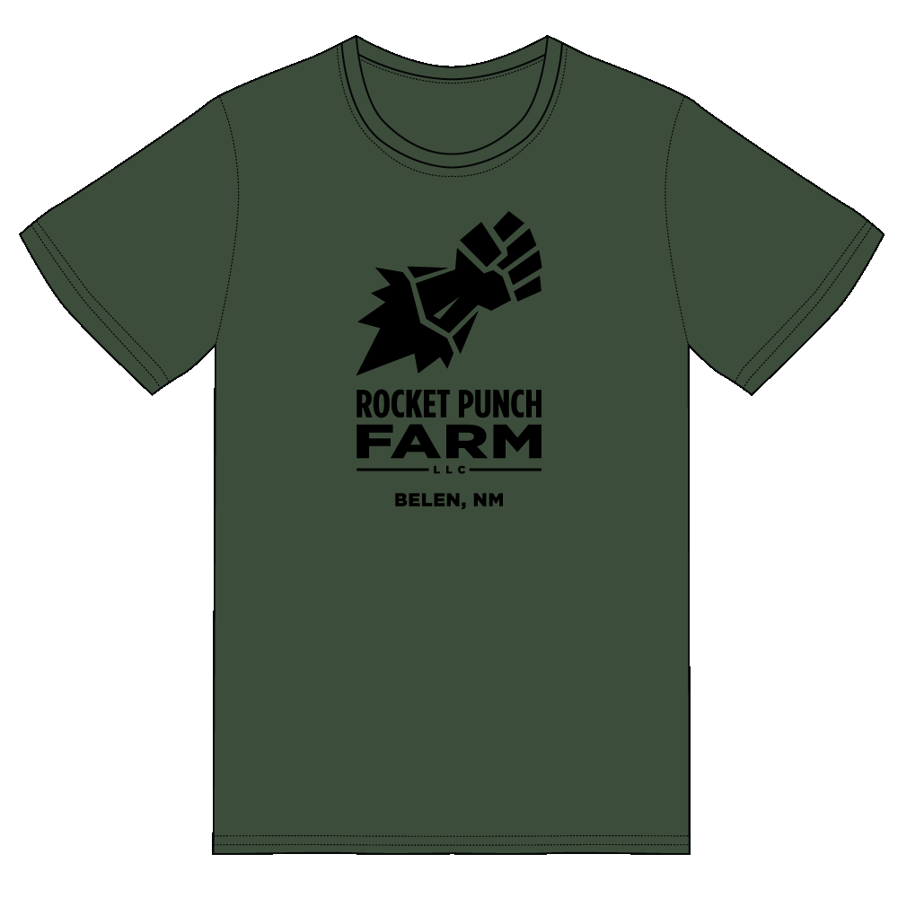 T-shirt in Olive w/ Black RPF logo – Rocket Punch Farm LLC